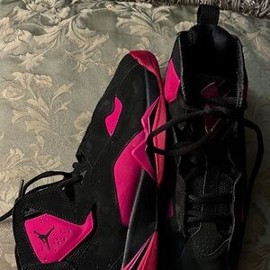 Black and Pink High-Top Sneakers